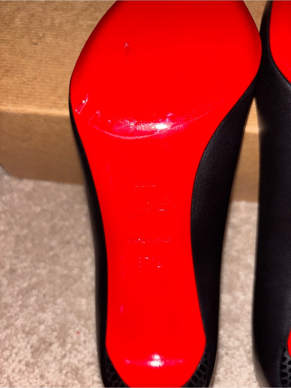 Christian Louboutin Black Leather Pumps with Red Soles